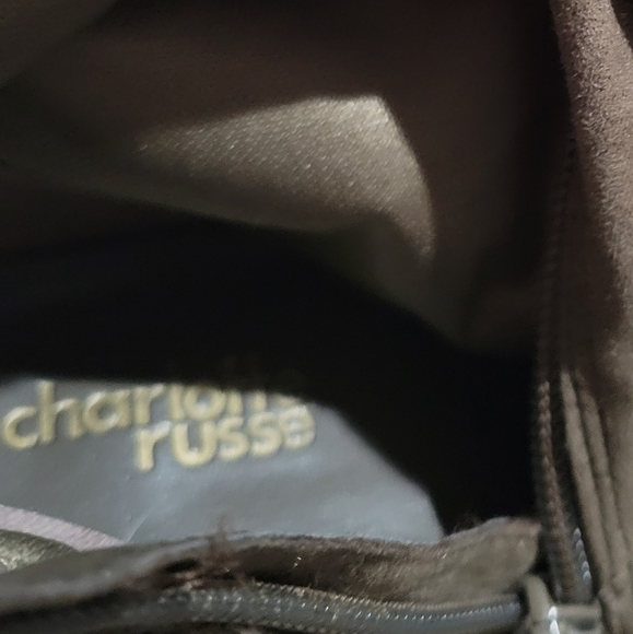 Charlotte Russe Brown Faux Suede Thigh High Heeled Boots Size 8 - Picture 9 of 9